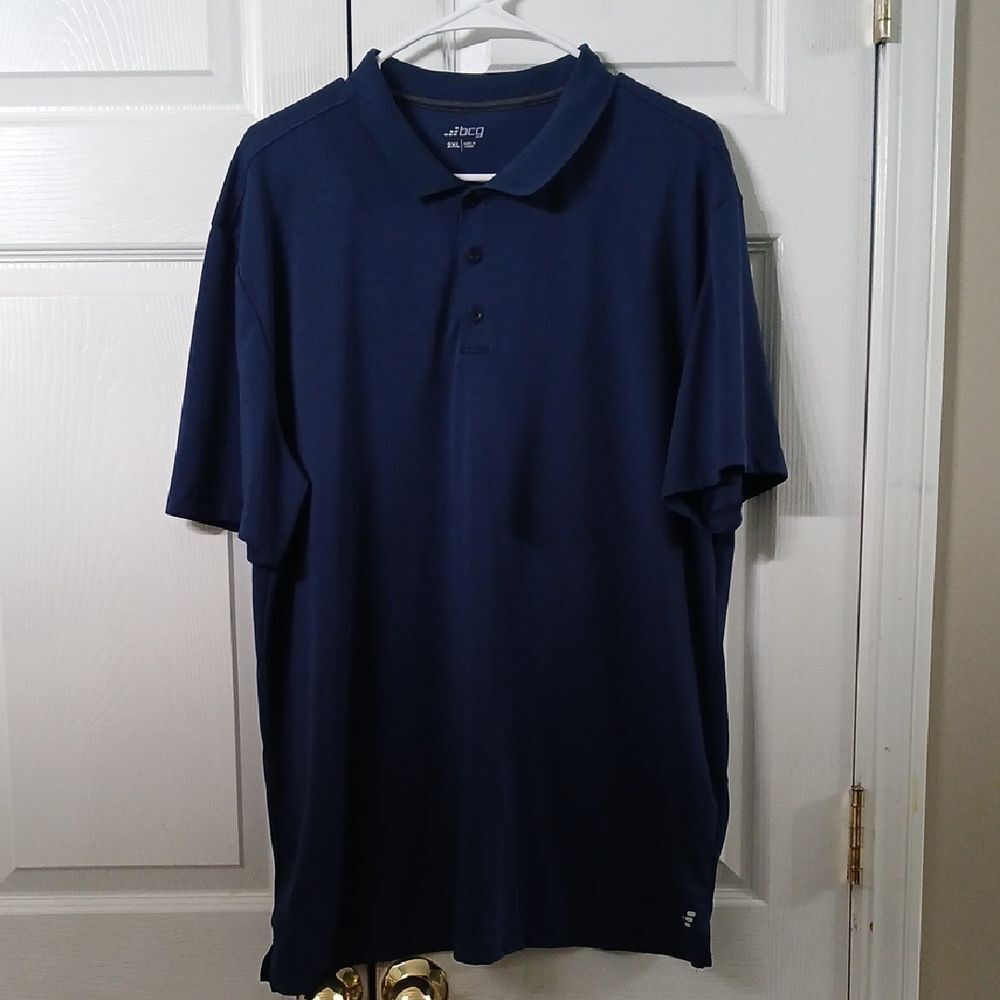 BCG navy blue short sleeve polo casual shirt  Sz 2XL EUC
